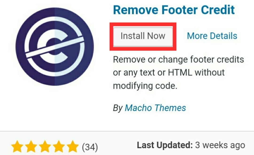 Footer Credit kaise remove kare