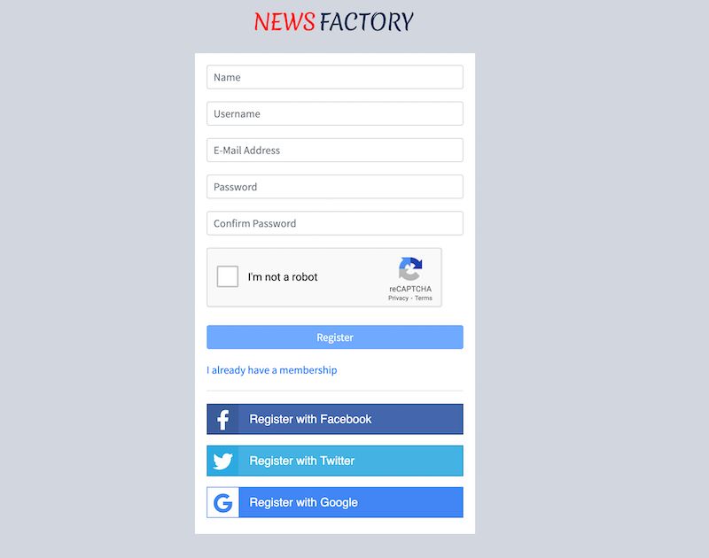 News Factory Register